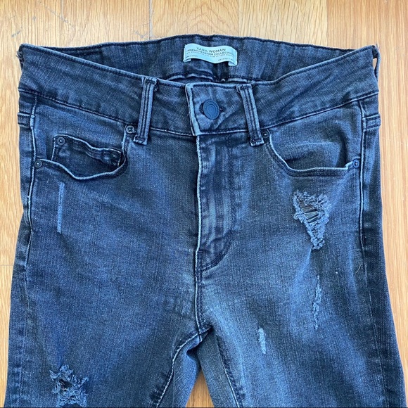 Zara Premium Distressed Denim Sz 2 - Picture 3 of 5
